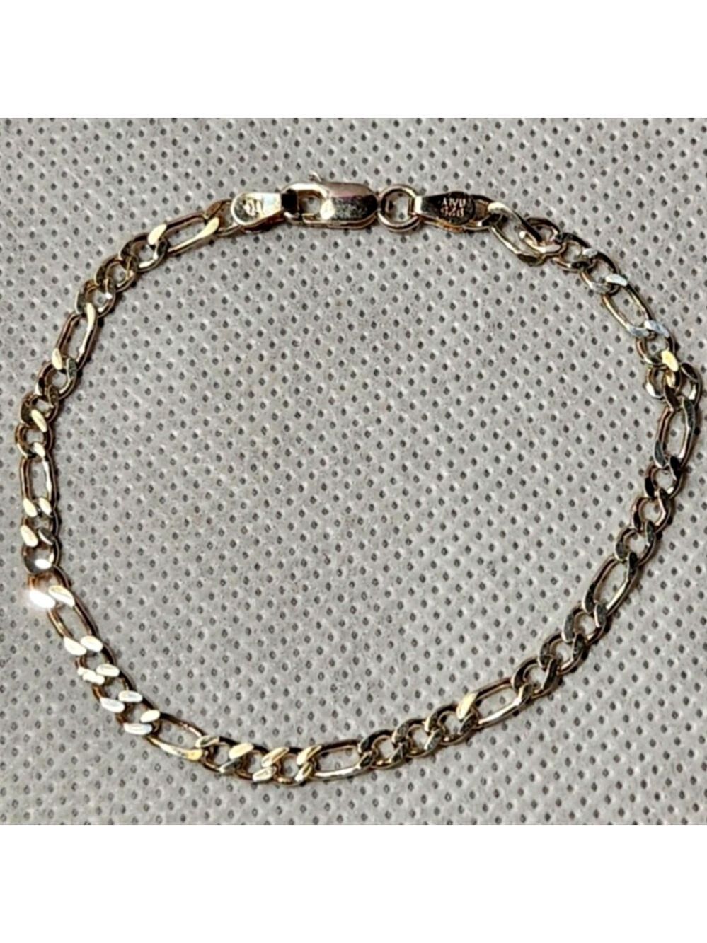 Sterling Silver Figaro Link Bracelet GM Italy 7 inch 3.1g